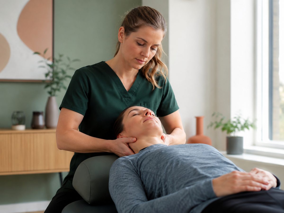 Sesión de fisioterapia cervical para el dolor de cuello en FisioSentis, Zaragoza